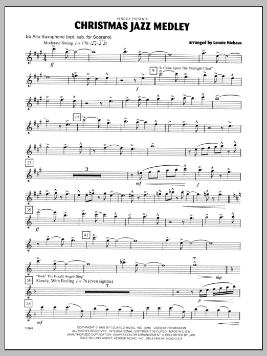 Christmas Jazz Medley - Alto Sax 1 (Woodwind Ensemble) von Niehaus