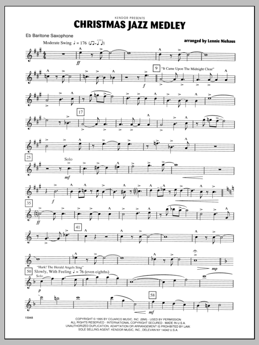 Christmas Jazz Medley - Baritone Sax (Woodwind Ensemble) von Niehaus