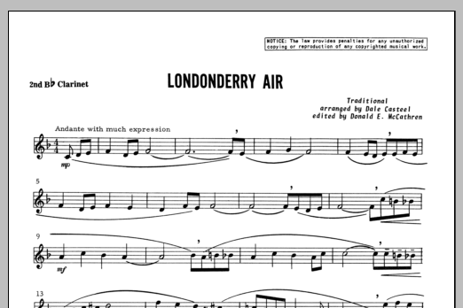 Londonderry Air - Clarinet 2 (Woodwind Ensemble) von Casteel
