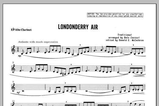 Londonderry Air - Clarinet (Woodwind Ensemble) von Casteel