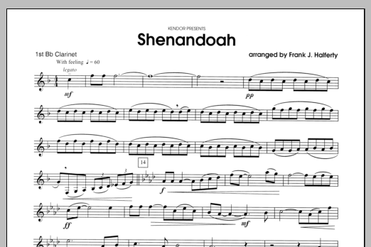 Shenandoah - Clarinet 1 (Woodwind Ensemble) von Halferty