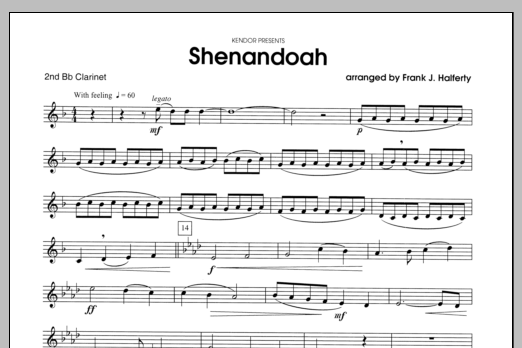 Shenandoah - Clarinet 2 (Woodwind Ensemble) von Halferty
