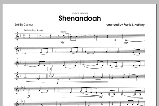 Shenandoah - Clarinet 3 (Woodwind Ensemble) von Halferty