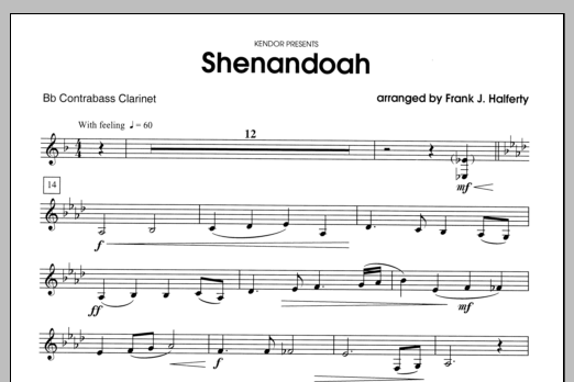 Shenandoah - Bass Clarinet (Woodwind Ensemble) von Halferty