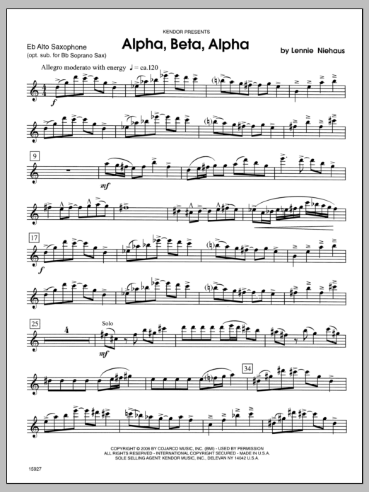Alpha, Beta, Alpha - Alto Sax 1 (Woodwind Ensemble) von Niehaus