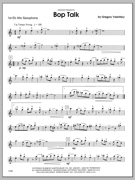 Bop Talk - Alto Sax 1 (Woodwind Ensemble) von Yasinitsky