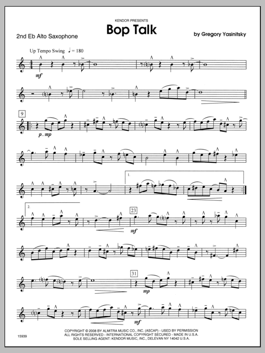 Bop Talk - Alto Sax 2 (Woodwind Ensemble) von Yasinitsky