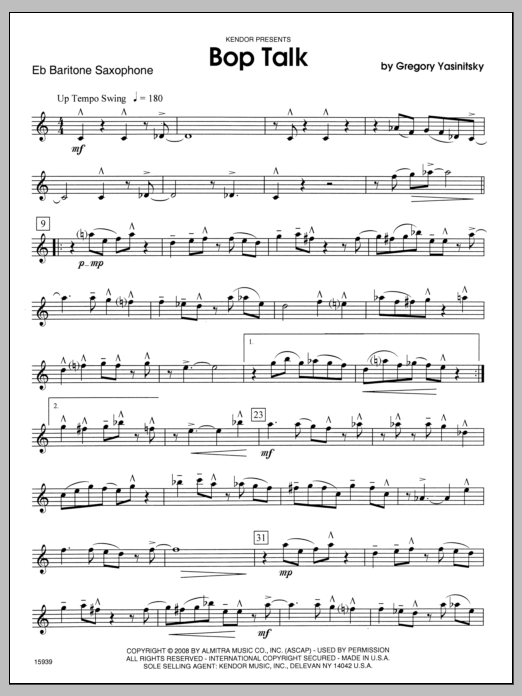 Bop Talk - Baritone Sax (Woodwind Ensemble) von Yasinitsky