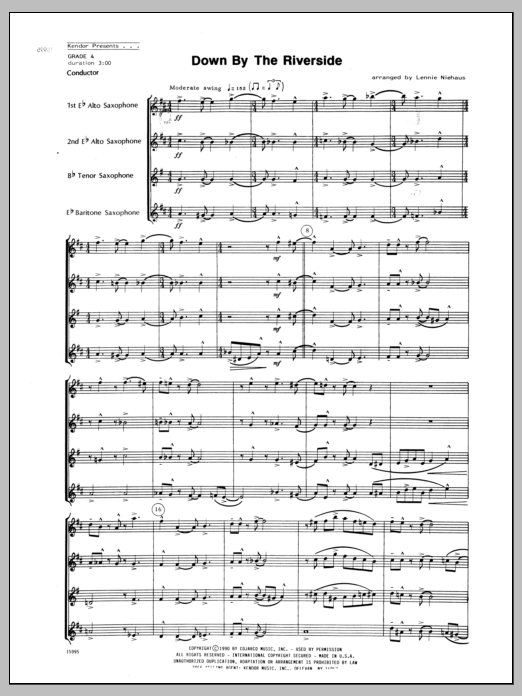 Down by the Riverside - Full Score (Woodwind Ensemble) von Niehaus