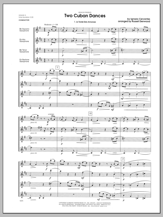 Two Cuban Dances - Full Score (Woodwind Ensemble) von Denwood