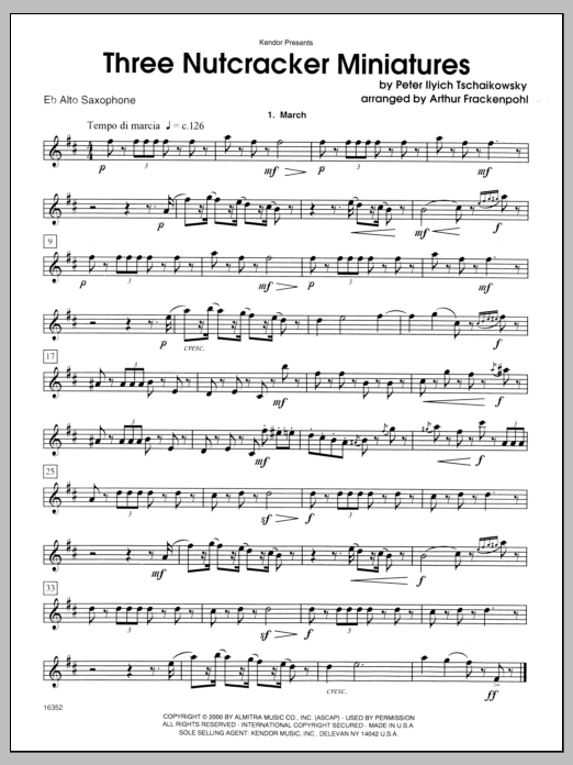 Three Nutcracker Miniatures - Alto Sax (Woodwind Ensemble) von Arthur Frackenpohl