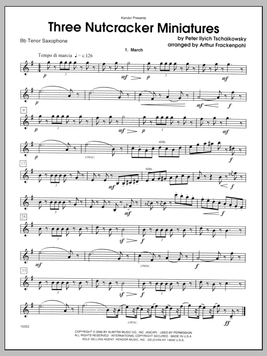 Three Nutcracker Miniatures - Tenor Sax (Woodwind Ensemble) von Arthur Frackenpohl