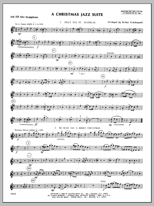Christmas Jazz Suite, A - Alto Sax 2 (Woodwind Ensemble) von Arthur Frackenpohl