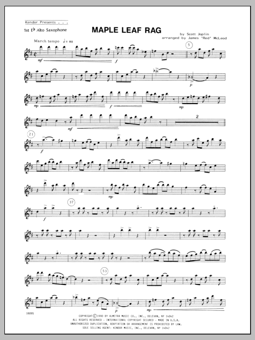 Maple Leaf Rag - Alto Sax 1 (Woodwind Ensemble) von McLeod