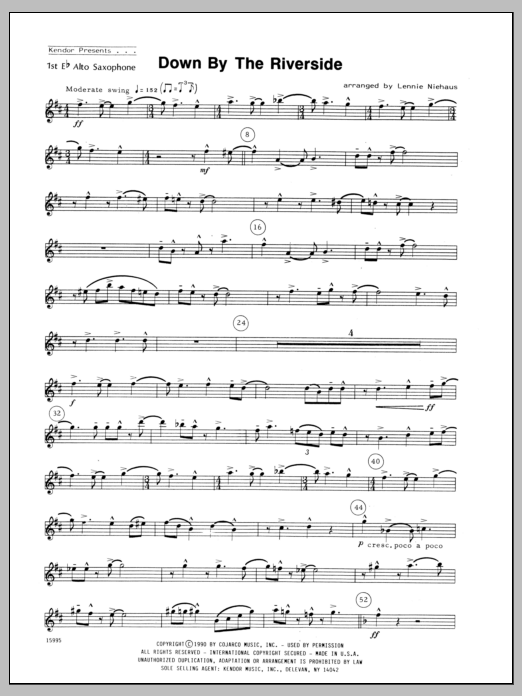 Down by the Riverside - Alto Sax 1 (Woodwind Ensemble) von Niehaus