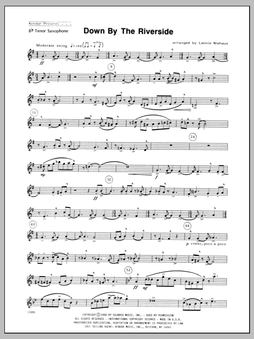 Down by the Riverside - Tenor Sax (Woodwind Ensemble) von Niehaus