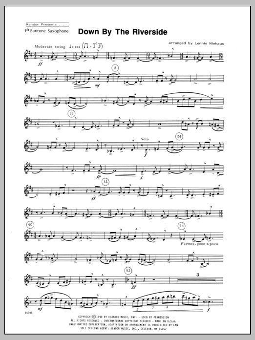 Down by the Riverside - Baritone Sax (Woodwind Ensemble) von Niehaus