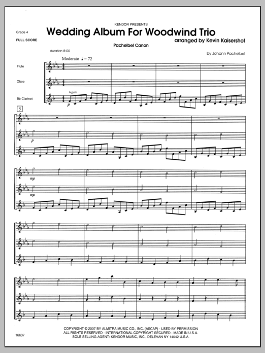 Wedding Album For Woodwind Trio - Full Score (Woodwind Ensemble) von Kaisershot