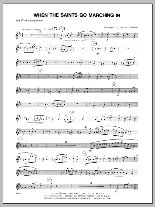 When the Saints Go Marching In - Alto Sax 2 (Woodwind Ensemble) von Niehaus