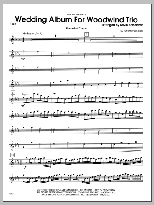 Wedding Album For Woodwind Trio - Flute (Woodwind Ensemble) von Kaisershot