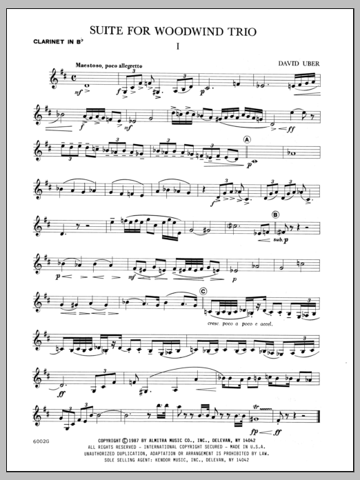 Suite For Woodwind Trio (Opus 46) - Clarinet (Woodwind Ensemble) von Uber