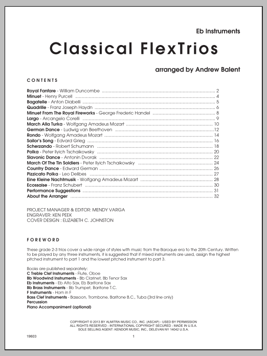 Classical FlexTrios - Eb Instruments - Eb Instruments (Performance Ensemble) von Balent