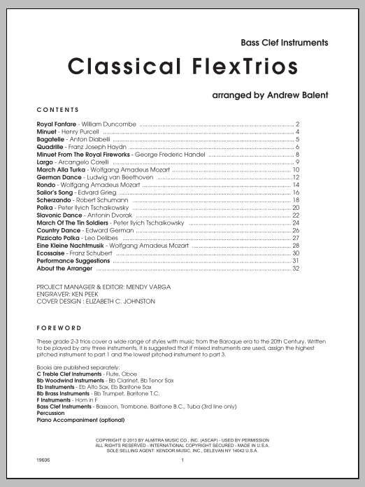 Classical FlexTrios - Bass Clef Instruments - Bass Instruments (Performance Ensemble) von Balent