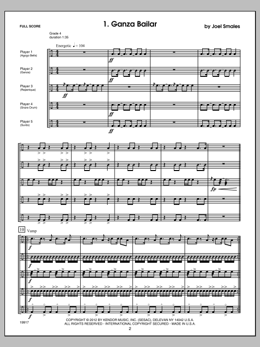 Brazilian Beat - Full Score (Percussion Ensemble) von Smales