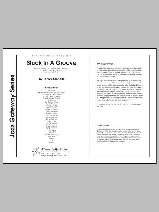 Stuck In A Groove - Full Score (Jazz Ensemble) von Niehaus