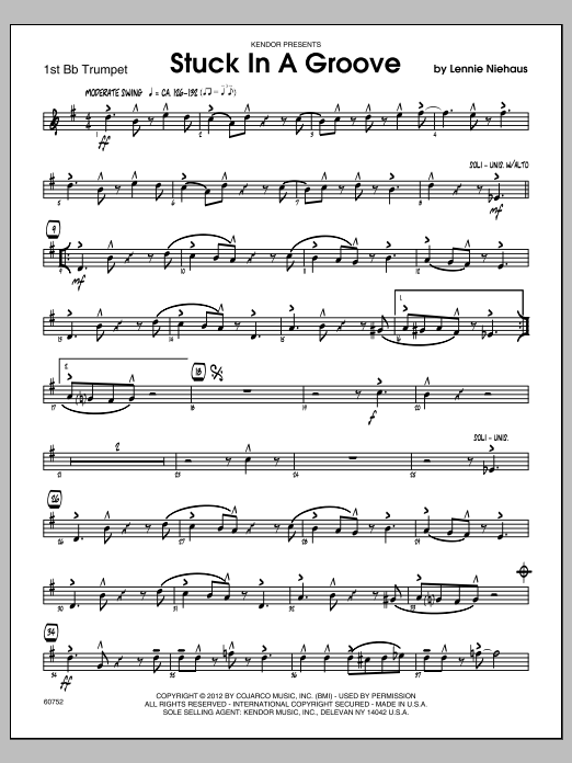 Stuck In A Groove - Trumpet 1 (Jazz Ensemble) von Niehaus