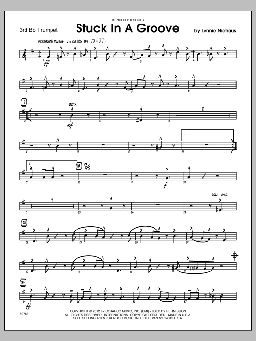 Stuck In A Groove - Trumpet 3 (Jazz Ensemble) von Niehaus
