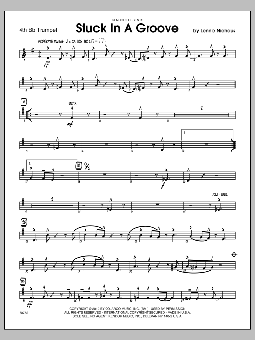 Stuck In A Groove - Trumpet 4 (Jazz Ensemble) von Niehaus