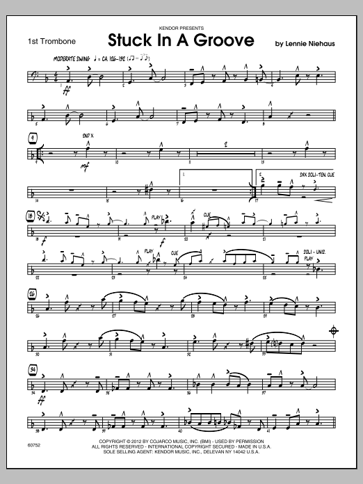 Stuck In A Groove - Trombone 1 (Jazz Ensemble) von Niehaus