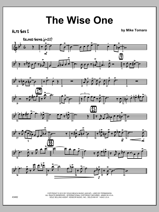 Wise One, The - Alto Sax 2 (Jazz Ensemble) von Tomaro