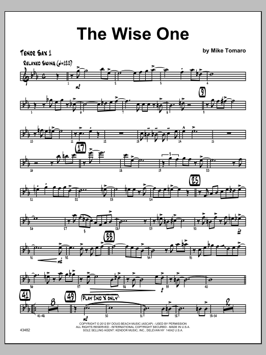 Wise One, The - Tenor Sax 1 (Jazz Ensemble) von Tomaro