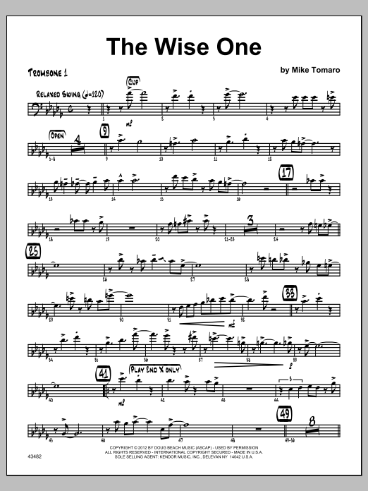 Wise One, The - Trombone 1 (Jazz Ensemble) von Tomaro
