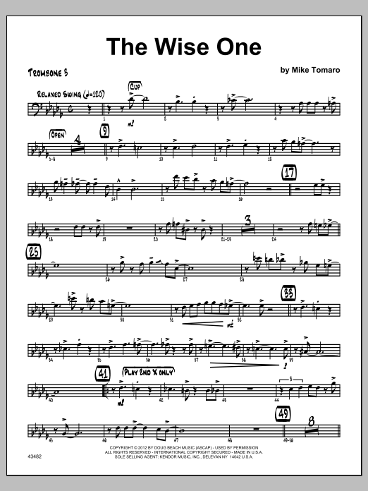 Wise One, The - Trombone 3 (Jazz Ensemble) von Tomaro