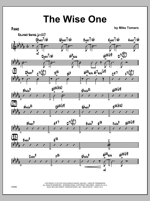 Wise One, The - Piano (Jazz Ensemble) von Tomaro
