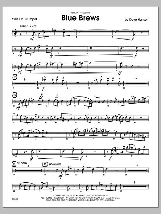 Blue Brews - Trumpet 2 (Jazz Ensemble) von Hanson