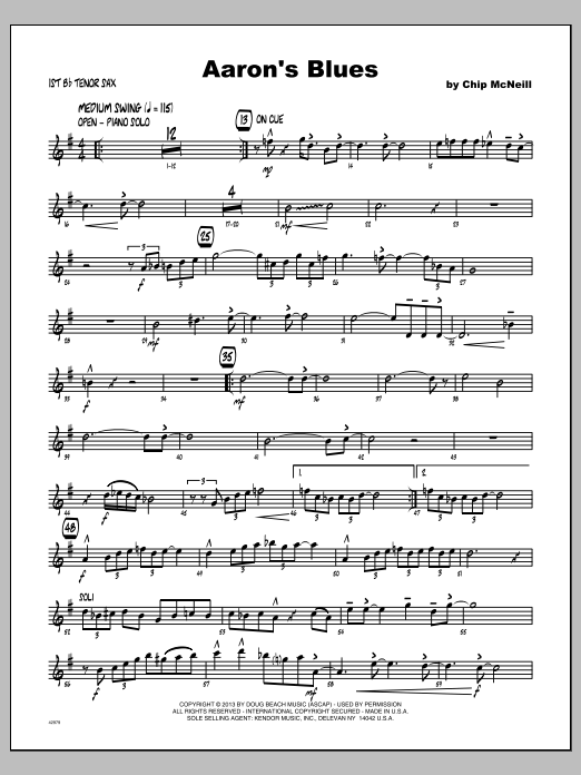 Aaron's Blues - Tenor Sax 1 (Jazz Ensemble) von McNeill