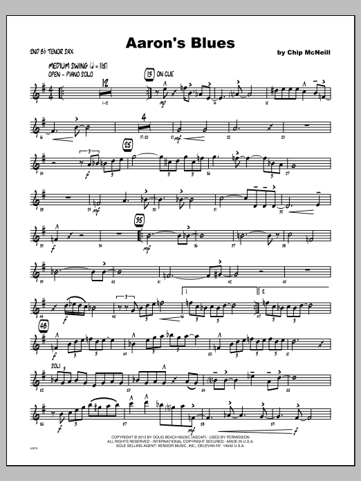 Aaron's Blues - Tenor Sax 2 (Jazz Ensemble) von McNeill