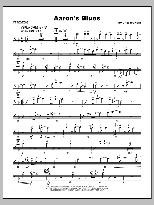 Aaron's Blues - Trombone 1 (Jazz Ensemble) von McNeill