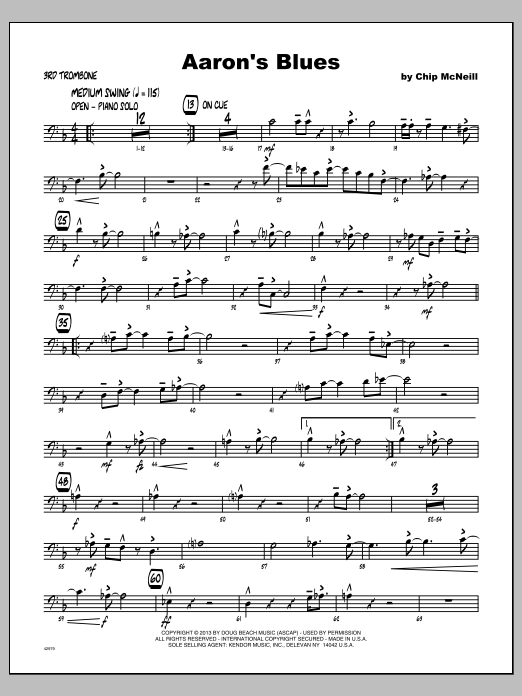Aaron's Blues - Trombone 3 (Jazz Ensemble) von McNeill