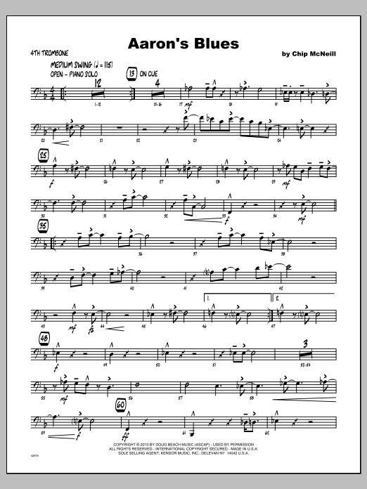 Aaron's Blues - Trombone 4 (Jazz Ensemble) von McNeill