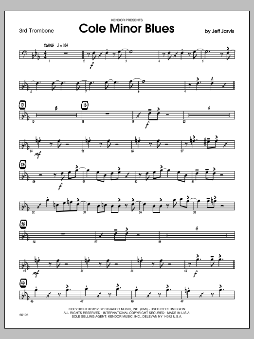 Cole Minor Blues - Trombone 3 (Jazz Ensemble) von Jarvis