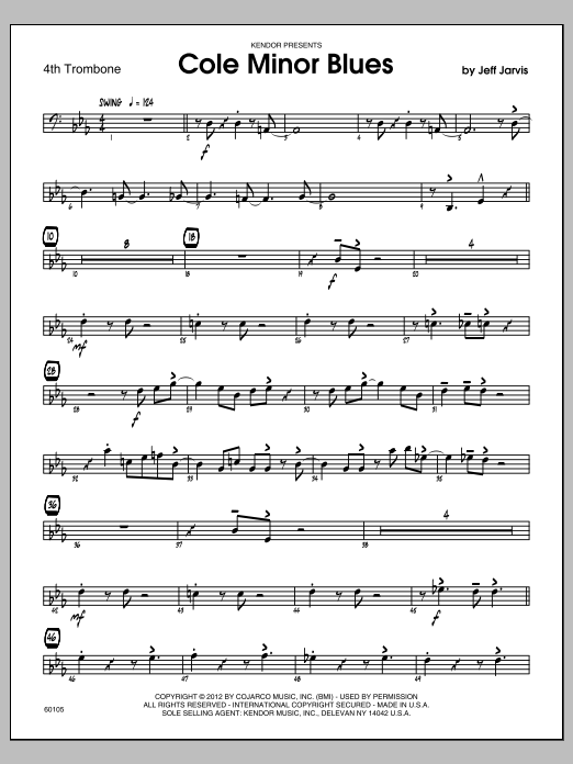 Cole Minor Blues - Trombone 4 (Jazz Ensemble) von Jarvis