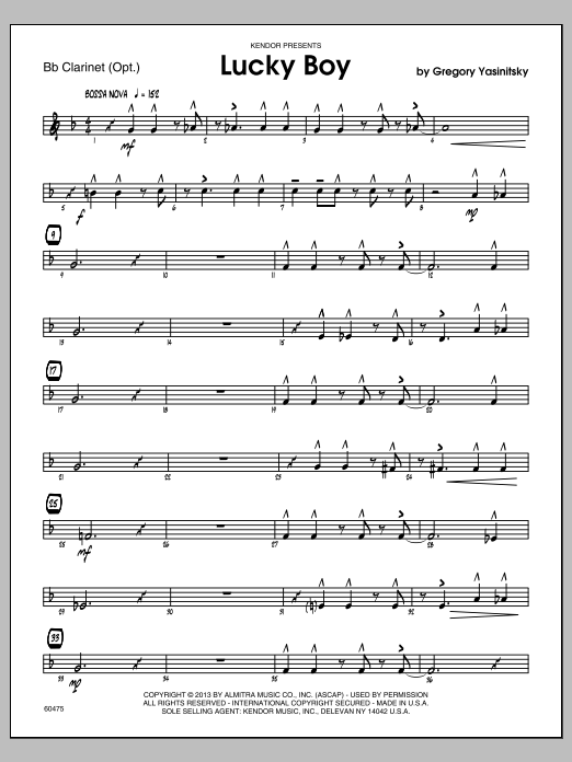 Lucky Boy - Clarinet (Jazz Ensemble) von Yasinitsky