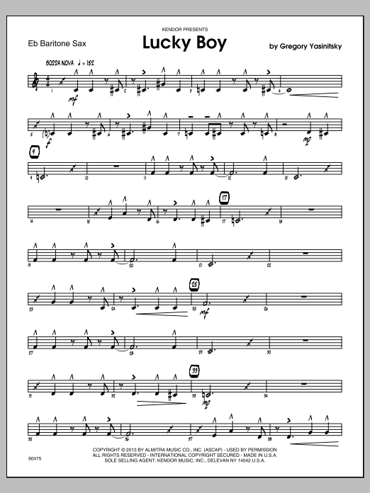 Lucky Boy - Baritone Sax (Jazz Ensemble) von Yasinitsky