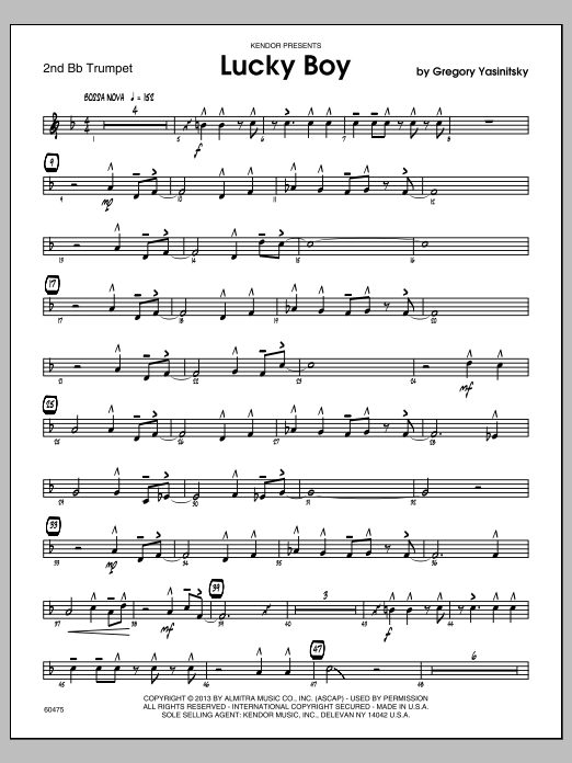 Lucky Boy - Trumpet 2 (Jazz Ensemble) von Yasinitsky