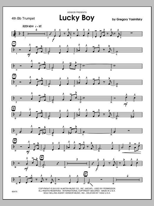 Lucky Boy - Trumpet 4 (Jazz Ensemble) von Yasinitsky